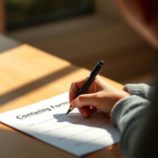 Una persona escribiendo en un formulario de contacto, simbolizando el proceso de contacto