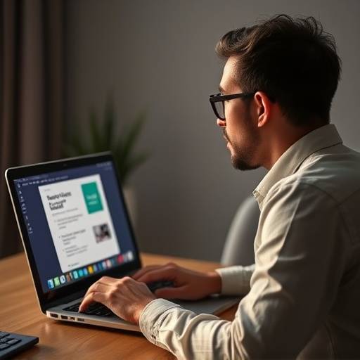 Una persona tomando un curso online de oratoria desde su ordenador portátil